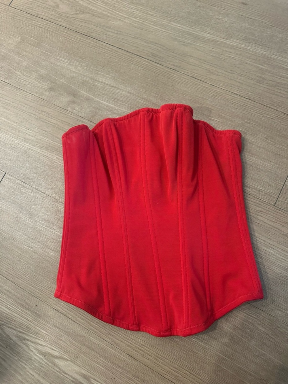 Red Strapless Corset Top